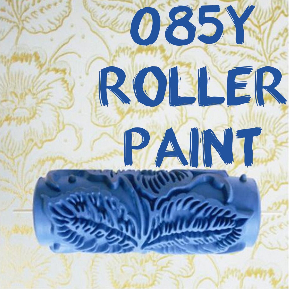 085Y Pattern Paint Roller Flower Leaves Blue DIY LatestGadget