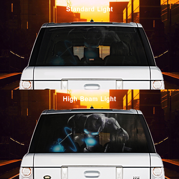 High Beam Super Hero Car Tint Rear Window Sticker DT36 - Black ...