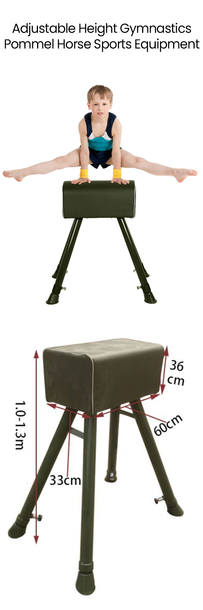 Height Adjustable Pommel Horse Gymnastic Equipment 1 1.3 Meter LatestGadget