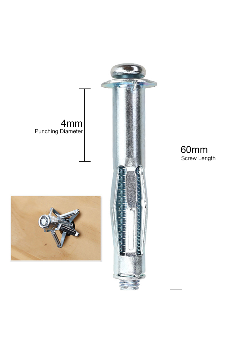 4×60 Zinc Hallow Wall Anchor Screw Set LatestGadget